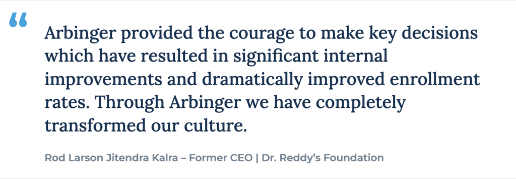 Dr Reddys Arbinger transformation quote