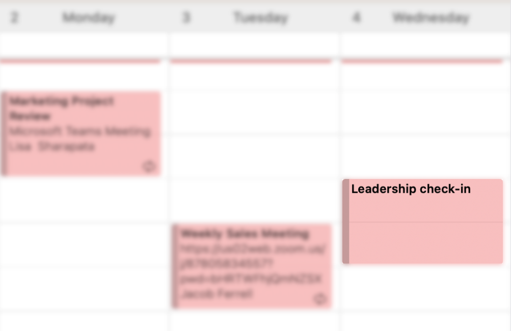 Leadership Check-in Kalendar