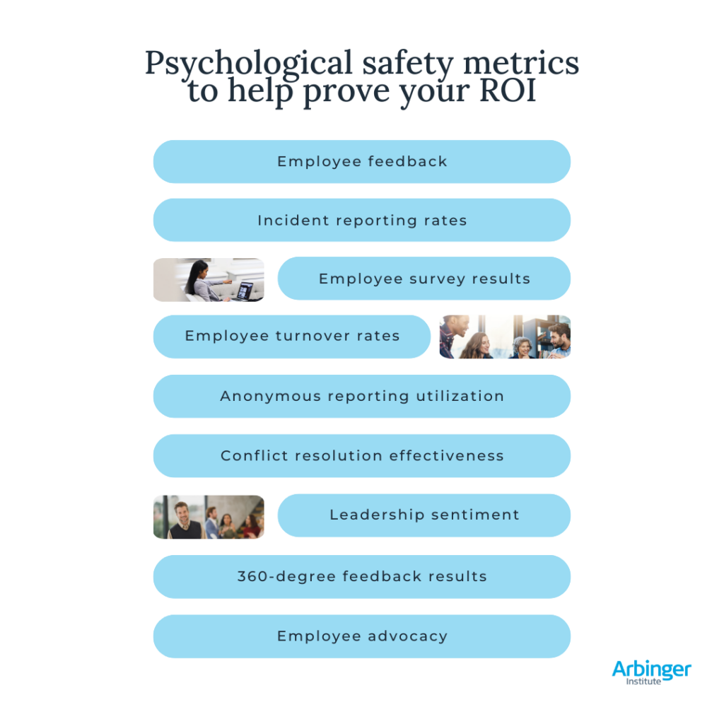 Psychological safety metrics for organizational culture transformation