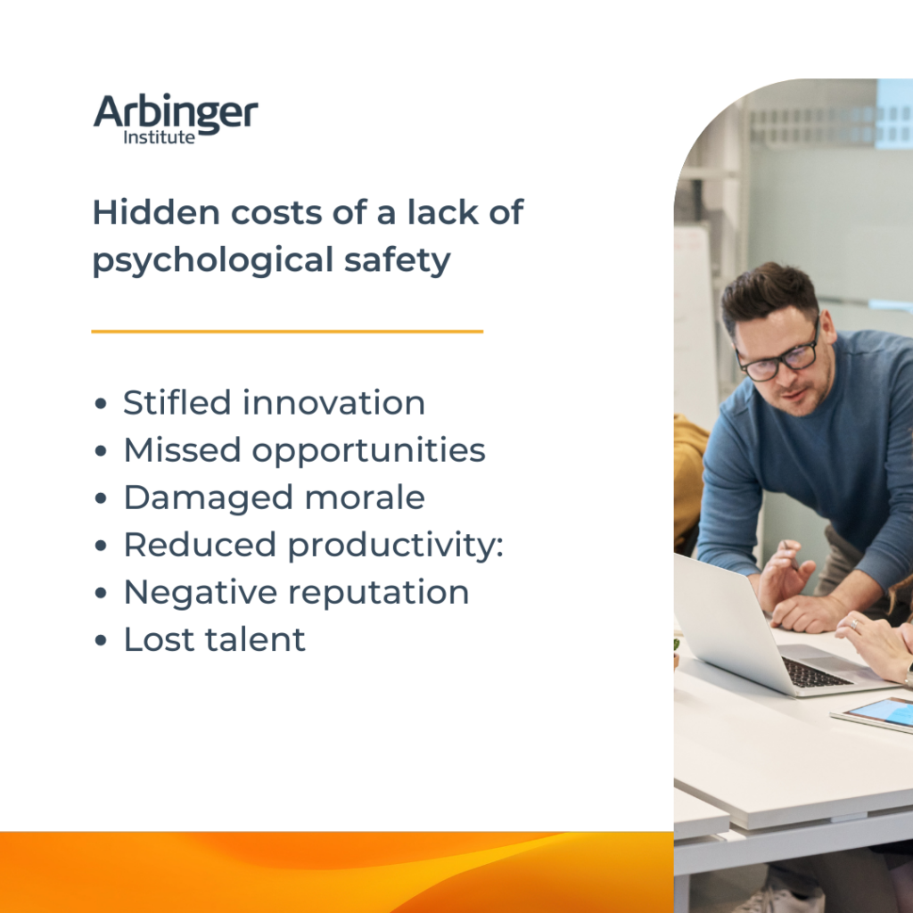 Hidden costs of lack of psychological safety