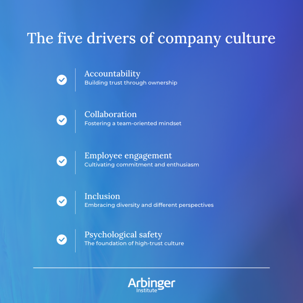 Drivers of company culture to assess